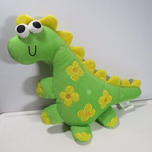 Green Dinosaur pillow/stuffed animal with yellow flowered spots